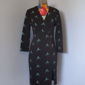 Monique Lagarde Alligator Surplice dress